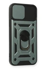 Newface iPhone 12 Pro Kılıf Pars Lens Yüzüklü Silikon - Yeşil - Görsel 2