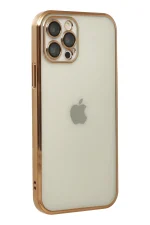 Newface iPhone 12 Pro Kılıf Razer Lensli Silikon - Gold - Görsel 3