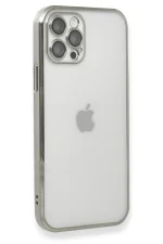 Newface iPhone 12 Pro Kılıf Razer Lensli Silikon - Gümüş - Görsel 3
