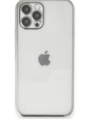 Newface iPhone 12 Pro Kılıf Razer Lensli Silikon - Gümüş