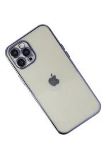 Newface iPhone 12 Pro Kılıf Razer Lensli Silikon - Mor - Görsel 2