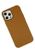 Newface iPhone 12 Pro Max Kılıf Asya Deri Silikon - Kahverengi - Görsel 3
