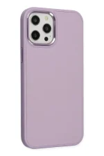 Newface iPhone 12 Pro Max Kılıf Asya Deri Silikon - Lila - Görsel 2