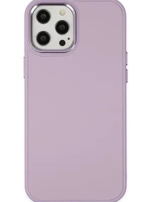 Newface iPhone 12 Pro Max Kılıf Asya Deri Silikon - Lila