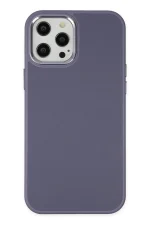 Newface iPhone 12 Pro Max Kılıf Asya Deri Silikon - Mor