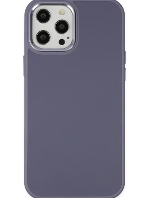 Newface iPhone 12 Pro Max Kılıf Asya Deri Silikon - Mor