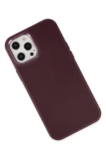 Newface iPhone 12 Pro Max Kılıf Asya Deri Silikon - Mürdüm - Görsel 3