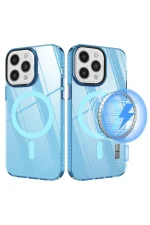 Newface iPhone 12 Pro Max Kılıf Beta Magneticsafe Silikon - Mavi - Görsel 2