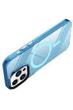 Newface iPhone 12 Pro Max Kılıf Beta Magneticsafe Silikon - Mavi - Görsel 6