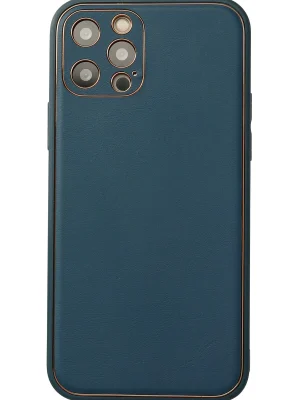 Newface iPhone 12 Pro Max Kılıf Coco Deri Silikon Kapak - Mavi