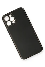 Newface iPhone 12 Pro Max Kılıf Coco Deri Silikon Kapak - Siyah - Görsel 2