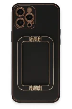 Newface iPhone 12 Pro Max Kılıf Coco Elit Kapak - Siyah