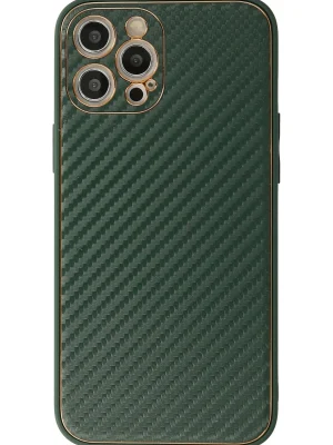 Newface iPhone 12 Pro Max Kılıf Coco Karbon Silikon - Yeşil