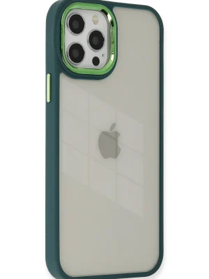 Newface iPhone 12 Pro Max Kılıf Dora Kapak - Haki Yeşil