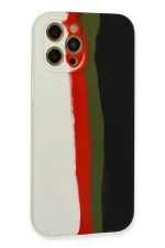 Newface iPhone 12 Pro Max Kılıf Ebruli Lansman Silikon - Beyaz-Siyah - Görsel 3