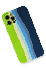 Newface iPhone 12 Pro Max Kılıf Ebruli Lansman Silikon - Yeşil-Koyu Yeşil - Görsel 2