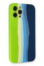 Newface iPhone 12 Pro Max Kılıf Ebruli Lansman Silikon - Yeşil-Koyu Yeşil - Görsel 3