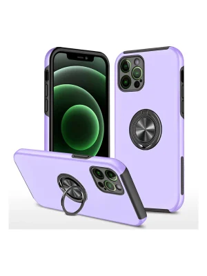 Newface iPhone 12 Pro Max Kılıf Elit Yüzüklü Kapak - Mor