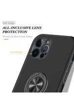 Newface iPhone 12 Pro Max Kılıf Elit Yüzüklü Kapak - Siyah - Görsel 4