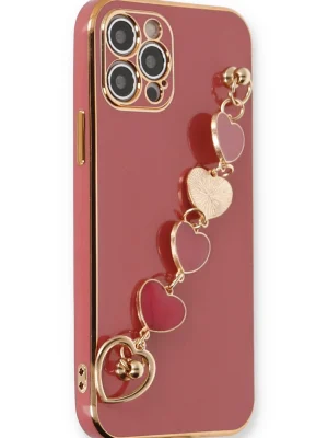 Newface iPhone 12 Pro Max Kılıf Esila Silikon - Kırmızı