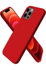 Newface iPhone 12 Pro Max Kılıf First Silikon - Koyu Kırmızı