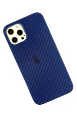 Newface iPhone 12 Pro Max Kılıf Karbon PP Silikon - Mavi - Görsel 2