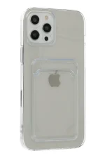 Newface iPhone 12 Pro Max Kılıf Kart Şeffaf Silikon - Şeffaf - Görsel 2