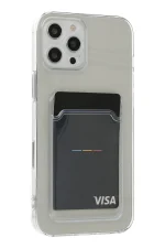 Newface iPhone 12 Pro Max Kılıf Kart Şeffaf Silikon - Şeffaf