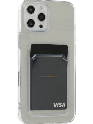 Newface iPhone 12 Pro Max Kılıf Kart Şeffaf Silikon - Şeffaf