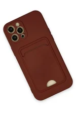 Newface iPhone 12 Pro Max Kılıf Kelvin Kartvizitli Silikon - Bordo - Görsel 2