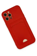 Newface iPhone 12 Pro Max Kılıf Kelvin Kartvizitli Silikon - Kırmızı - Görsel 3