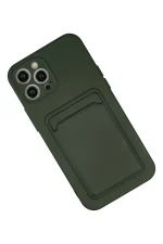 Newface iPhone 12 Pro Max Kılıf Kelvin Kartvizitli Silikon - Koyu Yeşil - Görsel 2