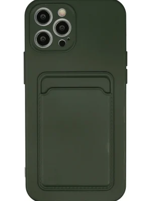 Newface iPhone 12 Pro Max Kılıf Kelvin Kartvizitli Silikon - Koyu Yeşil