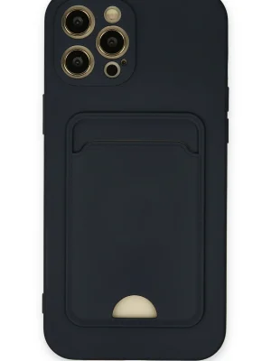 Newface iPhone 12 Pro Max Kılıf Kelvin Kartvizitli Silikon - Lacivert