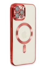 Newface iPhone 12 Pro Max Kılıf Kross Magneticsafe Kapak - Kırmızı - Görsel 2