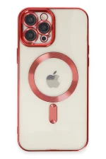 Newface iPhone 12 Pro Max Kılıf Kross Magneticsafe Kapak - Kırmızı