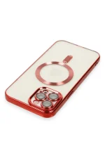 Newface iPhone 12 Pro Max Kılıf Kross Magneticsafe Kapak - Kırmızı - Görsel 4