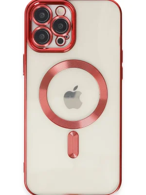 Newface iPhone 12 Pro Max Kılıf Kross Magneticsafe Kapak - Kırmızı