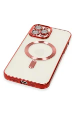 Newface iPhone 12 Pro Max Kılıf Kross Magneticsafe Kapak - Kırmızı - Görsel 5