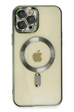 Newface iPhone 12 Pro Max Kılıf Kross Magneticsafe Kapak - Koyu Yeşil