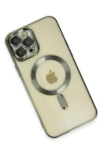 Newface iPhone 12 Pro Max Kılıf Kross Magneticsafe Kapak - Koyu Yeşil - Görsel 3