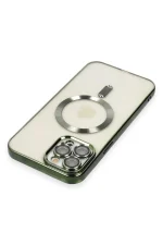 Newface iPhone 12 Pro Max Kılıf Kross Magneticsafe Kapak - Koyu Yeşil - Görsel 4