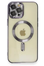Newface iPhone 12 Pro Max Kılıf Kross Magneticsafe Kapak - Mor