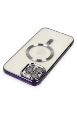 Newface iPhone 12 Pro Max Kılıf Kross Magneticsafe Kapak - Mor - Görsel 3