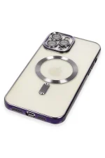 Newface iPhone 12 Pro Max Kılıf Kross Magneticsafe Kapak - Mor - Görsel 4