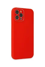 Newface iPhone 12 Pro Max Kılıf Lansman Glass Kapak - Kırmızı - Görsel 3