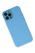 Newface iPhone 12 Pro Max Kılıf Lansman Glass Kapak - Mavi - Görsel 2