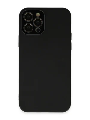 Newface iPhone 12 Pro Max Kılıf Lansman Glass Kapak - Siyah