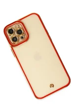 Newface iPhone 12 Pro Max Kılıf Liva Lens Silikon - Kırmızı - Görsel 3