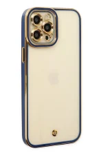 Newface iPhone 12 Pro Max Kılıf Liva Lens Silikon - Mavi